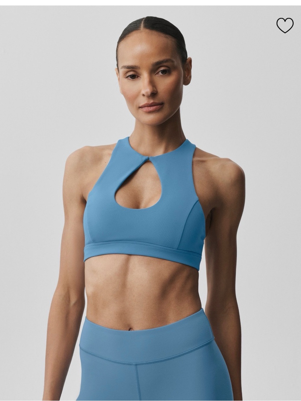 23. ALO Lock in Blue Keyhole Sports Bra